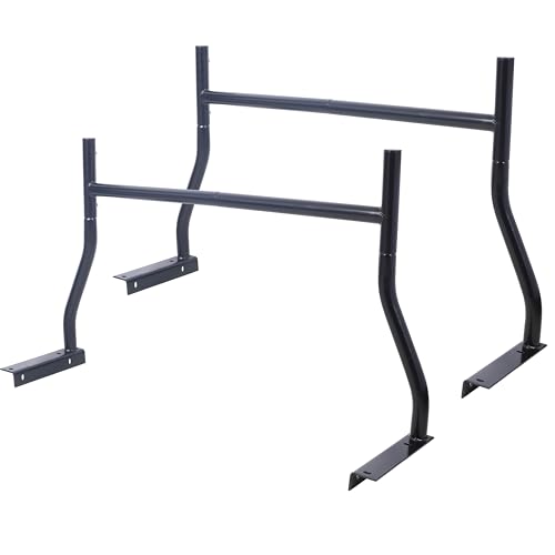 Benicabaly Haul Large Items with Adjustable Truck Ladder Rack, Heavy-Duty Steel, Fits 5-6 Feet Beds, 650 lbs Capacity, Black
