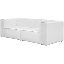 Modern Contemporary Urban Design Living Room Lounge Club Lobby Sofa Set, Fabric, White