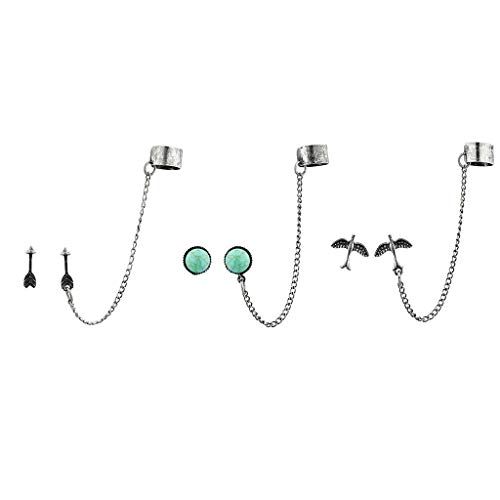 LUX ACCESSORIES Burnish Gold Boho Ear Cuff Multi E arring Set (3pc)