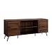 Walker Edison Furniture Company Mid Century Modern Wood Universal Stand for TV's up to 65" Flat Screen Cabinet Door and Shelves Living Room Storage Entertainment Center, 60 Inch, Walnut Brown