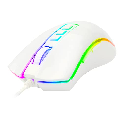Mouse Gamer Redragon Cobra M711W RGB (10000 DPI/Pixart PMW3325) - Branco glide