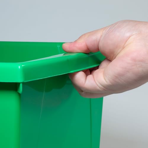 Image of Storex 4 Gallon Storage Bin with Lid - Plastic Classroom Organizer for Books and Supplies, Green, 1-Pack (61408F06C)