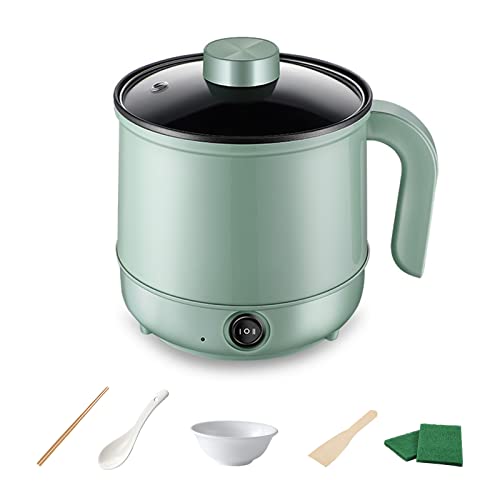 Pentola elettrica Hot Pot, 1,7 l, per fondute elettriche, portatile, antiaderente, multicooker con doppio controllo di potenza, per Stir Fry, bistecca, pasta, ramen, dormitorio e appartamento (verde1)