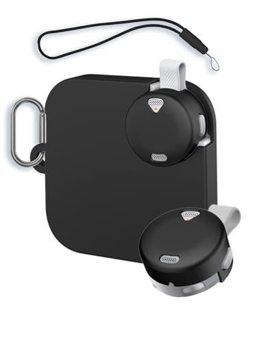 Coque enregistreur vocal AI en silicone anti-choc étui de protection portable noir avec mousqueton