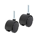 ドウシシャ ルミナス スチールラック足回りパーツ ネジ式ナイロンキャスター 2個セット IHT40CSN2P 固定ストッパー無し 車輪径40mm 高さ5.2cm キャスター静止時耐荷重150kg 走行時 50kg ポール径19mm ラックの移動が楽に