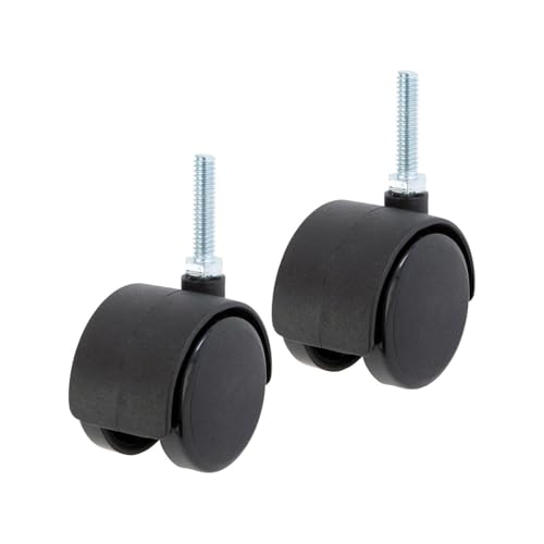 ドウシシャ ルミナス スチールラック足回りパーツ ネジ式ナイロンキャスター 2個セット IHT40CSN2P 固定ストッパー無し 車輪径40mm 高さ5.2cm キャスター静止時耐荷重150kg 走行時 50kg ポール径19mm ラックの移動が楽に