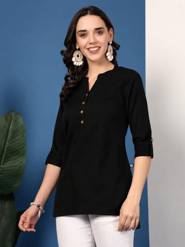 Image of Pistaa's Women's Cotton Relaxed Fit Short Kurti