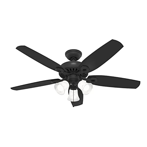 Image of Hunter Builder Plus, Indoor, Ceiling Fan, Pull Chain, 52 inch, Matte Black