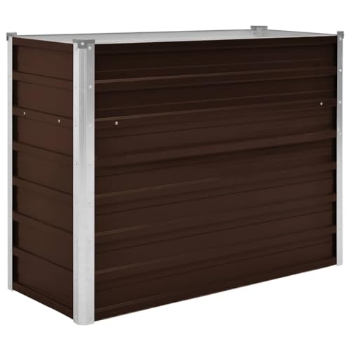 vidaXL Hochbeet Blumenkasten Pflanzkasten Pflanzkübel Blumenkübel Pflanztopf Blumentopf Gemüsebeet Pflanzbeet Braun 100x40x77cm Verzinkter Stahl