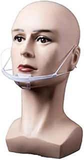 Reusable Plastic Clear Mask 10 Pack Professional Transparent Sanitary Cover Anti-Fog Face Shield Nose Mouth Cover Open Face Guard for Restaurants, Food Truck, Hotels, Mall, Beauty salons, Barber Shops
