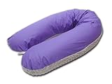 Coussin d'allaitement universel Minky/coton 2 côtés XXL pour l'allaitement, le sommeil, le câlin et la détente. Tissu polaire Minky de qualité supérieure (poids : 350 g/m²) et coton Öko-Tex