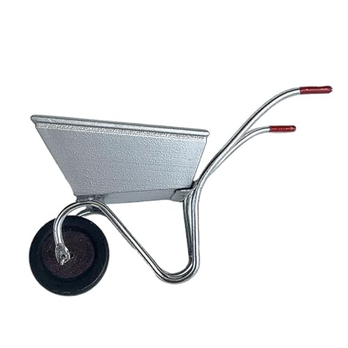 1/12 ミニチュアガーデン手押し車屋外装飾鉄ファームチャート現実的な農場表示シーンの装飾鉄ミニチュア手押し車のおもちゃ