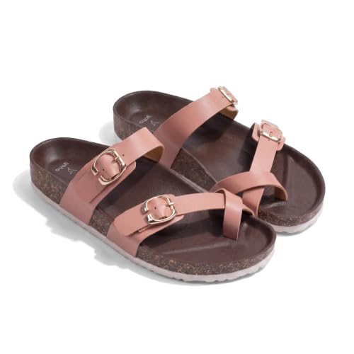 Image of YOHO Snug Sunday Toe Strap Sandals for Women | Designer Upper, Stylish & Comfortable Orthopedic | Office, Summer, Beach, Casual Wear Flats for Ladies /Girls
