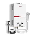 TOPWISH Tankless Water Heater 10L, 2.6GPM Portable Propane Camping Water Heater with Digital Display Overheating Protection, 68,100 BTU Instant Gas Hot Water Warmer for Outdoors RV Shower Cabin