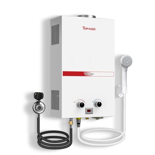 TOPWISH Propane Water Heater Tankless, 10L Portable Water Heater, 2.6GPM
