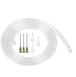 55.1 Inch Long Plastic Tube + 3 Blunt Needles 14Ga 1.5 inch + 3 Tip Adapters for Syringe with Catheter Tip, Hose Inner Diameter 4.2mm Outer Diameter 4.7mm