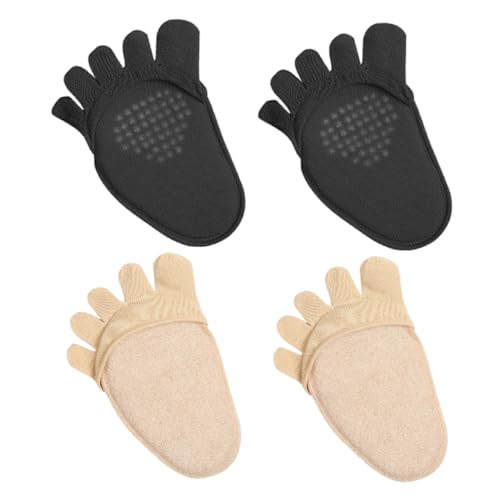 GALPADA 2 Pairs Half Soles Toe Socks Toe Socks Women Heeled Sandals for Women Slipper Foot Cushion Summer High Heel Pad Heel Patch Toe Separators Block Heels for Women Grips Finger Cotton