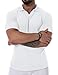 Vuiosrx Men's Collared Muscle Polo Shirts Slim Fit Short Sleeve V Neck T Shirts Men Zipper Ribbed Golf Shirt Casual Stylish