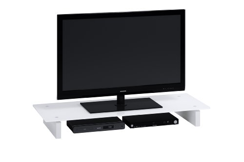 Jahnke Z-GA 110 WGL/WS Glasaufsatz, E1-Holzwerkstoffplatten, beschichtet und lackiert, ESG-Sicherheitsglas, Aluminium, matt-weißglas, 110 x 38 x 12,3 cm