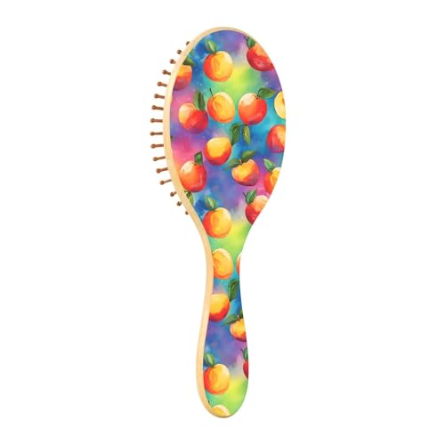 Wet Brush - Cepillo desenredante para todo tipo de cabello, cerdas suaves que se deslizan a través de los enredos con facilidad patrón de acuarela de melocotones para cabello húmedo y seco