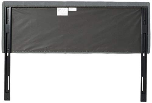 Sole Designs Ali Collection Padded Adjustable California King Sized Upholstered Bedroom Headboard With 8 Button Tufting, Loft Series, Charcoal Finish #TOP2