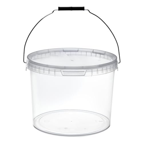 Garronda Cubo con Tapa 10 L para el Almacenamiento de Productos alimenticios y químicos 1 Pieza Transparente GD-0072