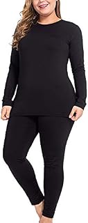 NUONITA Thermal Underwear for Women Long Johns Set Plus Size Fleece Lined Ultra
