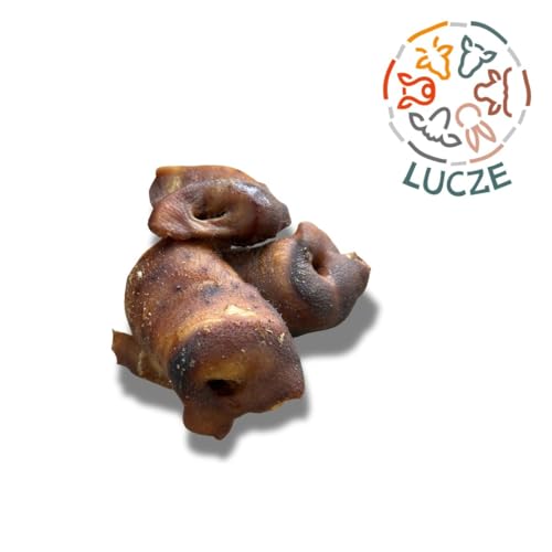 Getrocknete Schweineschnauze, Schweinenasen für Hund 1kg, natürlicher Kausnack Hund, proteinreich & leicht verdaulich, Einzelfuttermittel ohne Getreide & künstliche Zusätze von Lucze