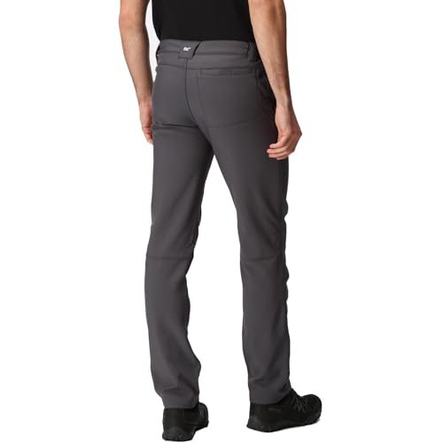 Regatta Mens Fenton Softshell Walking Trousers Water Repellent Outdoor Hiking Grey - Image 2