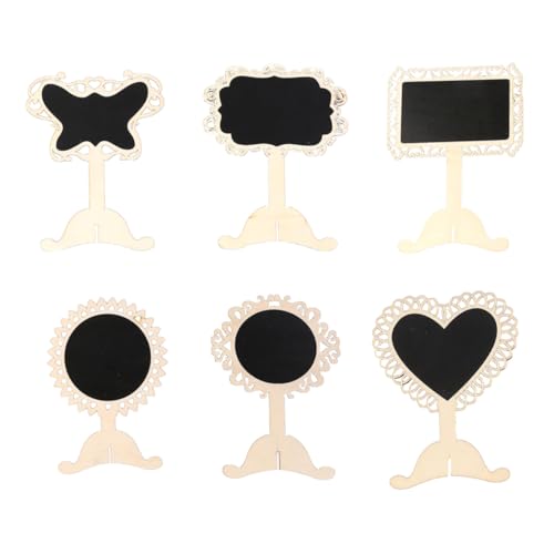 Generic 6Pcs Creative Chalkboard Standing Blackboard with Hollow Designs for Home Cafe and Party Use Reusable Message Boards for Writing and Displaying