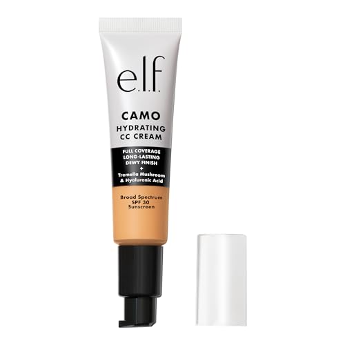 e.l.f. Hydrating Camo CC Cream, SPF 30, Color Correcting Full Coverage Foundation For A Dewy Finish, Vegan & Cruelty-Free, Medium 310 C