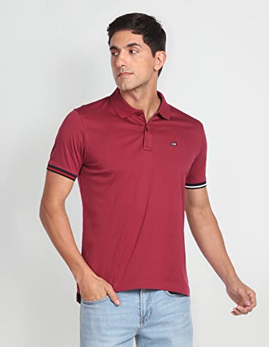 Image of Arrow Men's Cotton Solid Regular Fit Polo Shirts