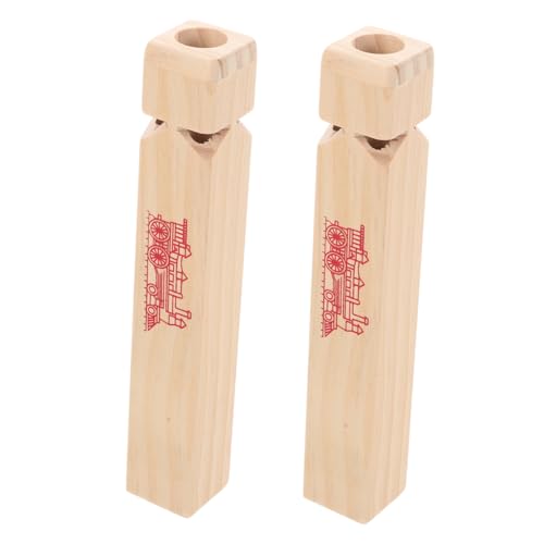 Alasum 2個木製 列車の笛 おもちゃ 子供用 ホイッスル 音が出る 玩具 誕生日パーティー記念品 持ちやすい小型 な滑らかな表面