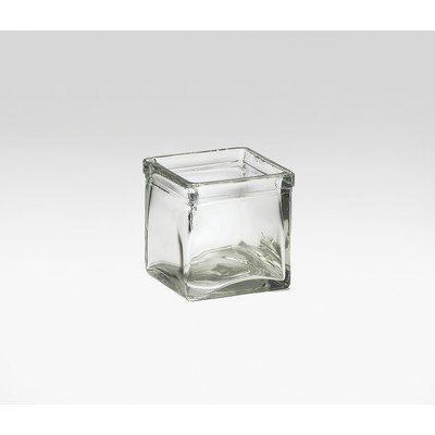 Cal-Mil C4X4GLCN Square Glass Jar, 4" Width x 4" Depth x 4" Height (Pack of 3)