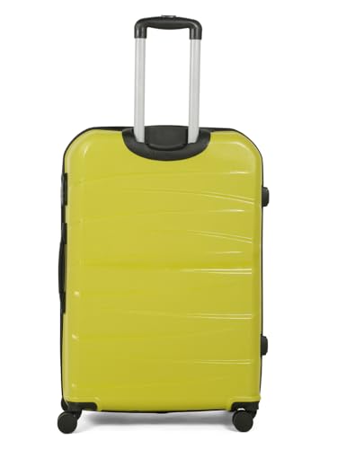 Image of Teakwood Large Size 8 Wheels Trolley Bag, Hard Cabin with Zipper Closure, Adjustable Push Button & TSA Lock System 360 Degree (Large, Lime Green)