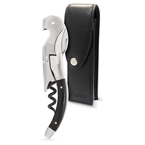 Pulltex Pulltaps Cordoba Horn Handle Hand Made Corkscrew with Leather Case Set Cover