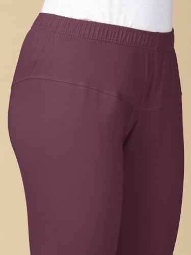 Image of Lux Cozi PYNK Solid Premium Cotton Lycra Churidar Leggings for Women | Regular Fit Elastic Waist Full Length Women Leggings | Free Size