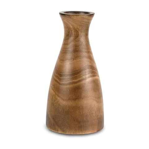 AeraVida Mango Wood Slim Vase, 8 inches Cover