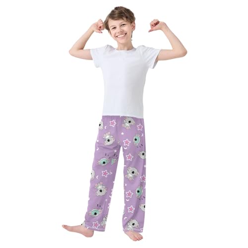 Boys' Pants Sleep Cute Star Girl Koala Long Bottoms Jogger Pants Elastic Waist Trousers with Pockets S-XL2