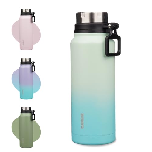 Image of BJPKPK 40oz Large Insulated Water Bottle with Handle, Stainless Steel | Leak-Proof BPA-Free Large Water Bottle, Stainless Steel Vacuum Insulated Bottle for Gym, Work, Outdoor & Everyday Use