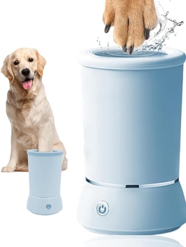 Image of Automatic Dog Paw Cleaner for Dogs,Electric Dog Foot Paw Washer Cup and Massager,2 Speeds for Thorough Cleaning and USB Rechargeable,Pet Paw Feet Cleaner for Small Medium Dogs Cats (Blue)
