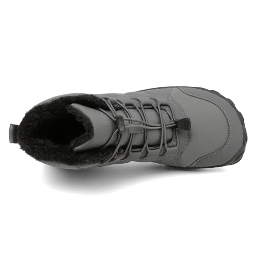 Image of HiGropcore Barefoot Snow Boots for Women Men, Warm Fur Lined Water Repellent Winter Barefoot Shoes, Wide Toe Box Lightweight Outdoor Ankle Boots