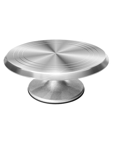 LAOYE Plateau à gâteau rotatif en aluminium de 30 cm avec pied - Plateau à gâteau rotatif - Plateau à gâteau - Plateau à gâteau - Assiette à gâteau -...