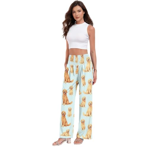Pantalon coupe ample femme Retriever Sun Palazzos pour les vacances à la mer