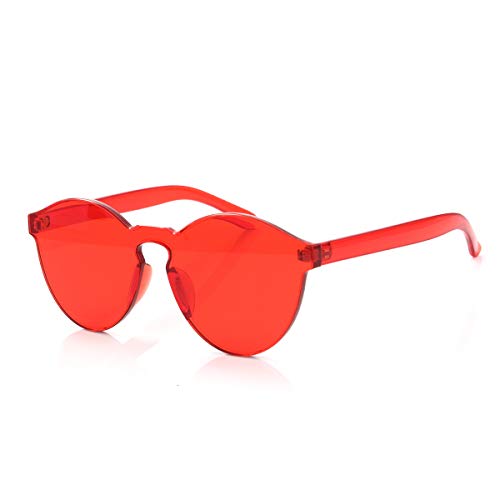 Rimless Sunglasses Oversized Colored Transparent Round Eyewear Retro Eyeglasses for Women Men