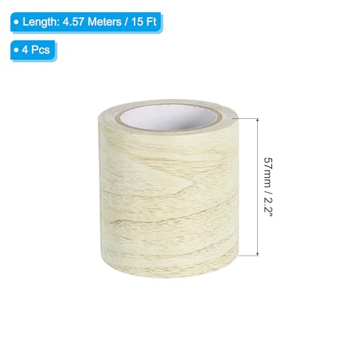 Image of PATIKIL Wood Grain Repair Tape 2.2 inch X15', 4 Pack Self Adhesive Realistic Textured Repair Tape Patch for Floor Door Table Cabinets Desk, Grey Oak