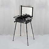 Estuche para cosméticos, Estuche de Viaje para cosméticos, Estuche de Maquillaje con Ruedas, Estuche de Maquillaje de Aluminio con Luces LED, Organizador Profesional de cosmético