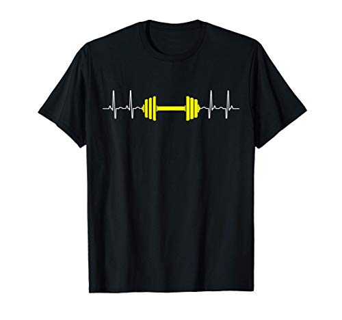 Barbell Weightlifting Heartbeat Bodybuilding Weight Lifting T-Shirt