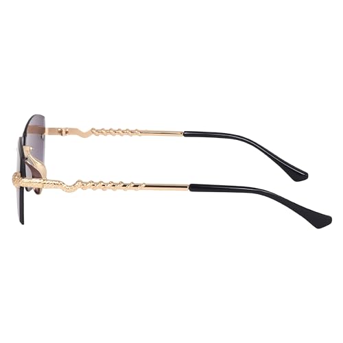 Image of Dervin UV Protected Retro Rectangular Rimless Sunglasses for Men and Women