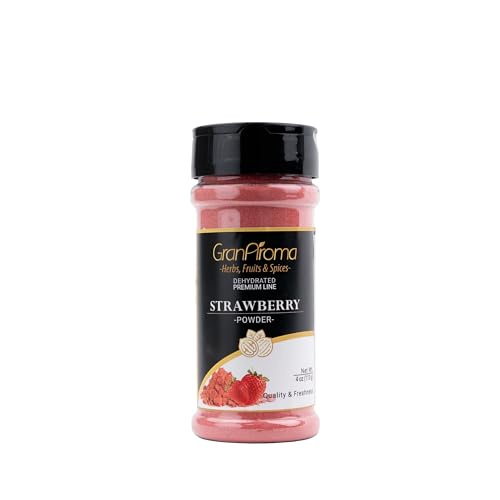 GranAroma Strawberry Fruit Powder Juicy Zesty Perfect for Smoothies Baking Desserts and Beverages (4 Ounce)
